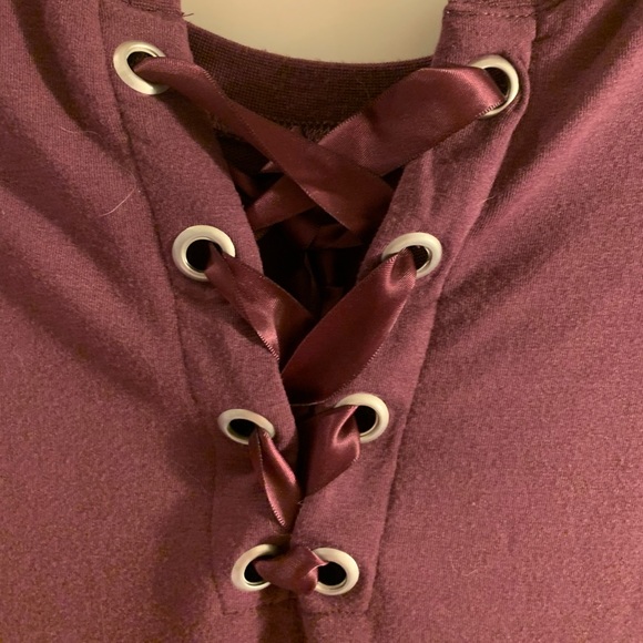 Purple lace up tshirt dress - Picture 2 of 2